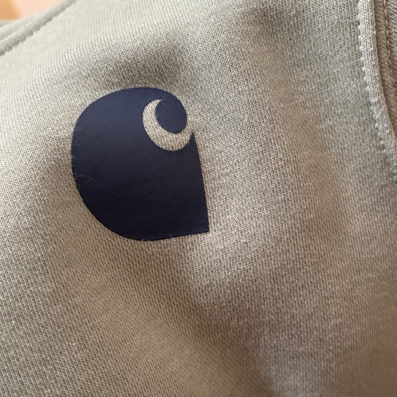 Carhartt Olive Green Hoodie with Logo - Picture 4 of 5